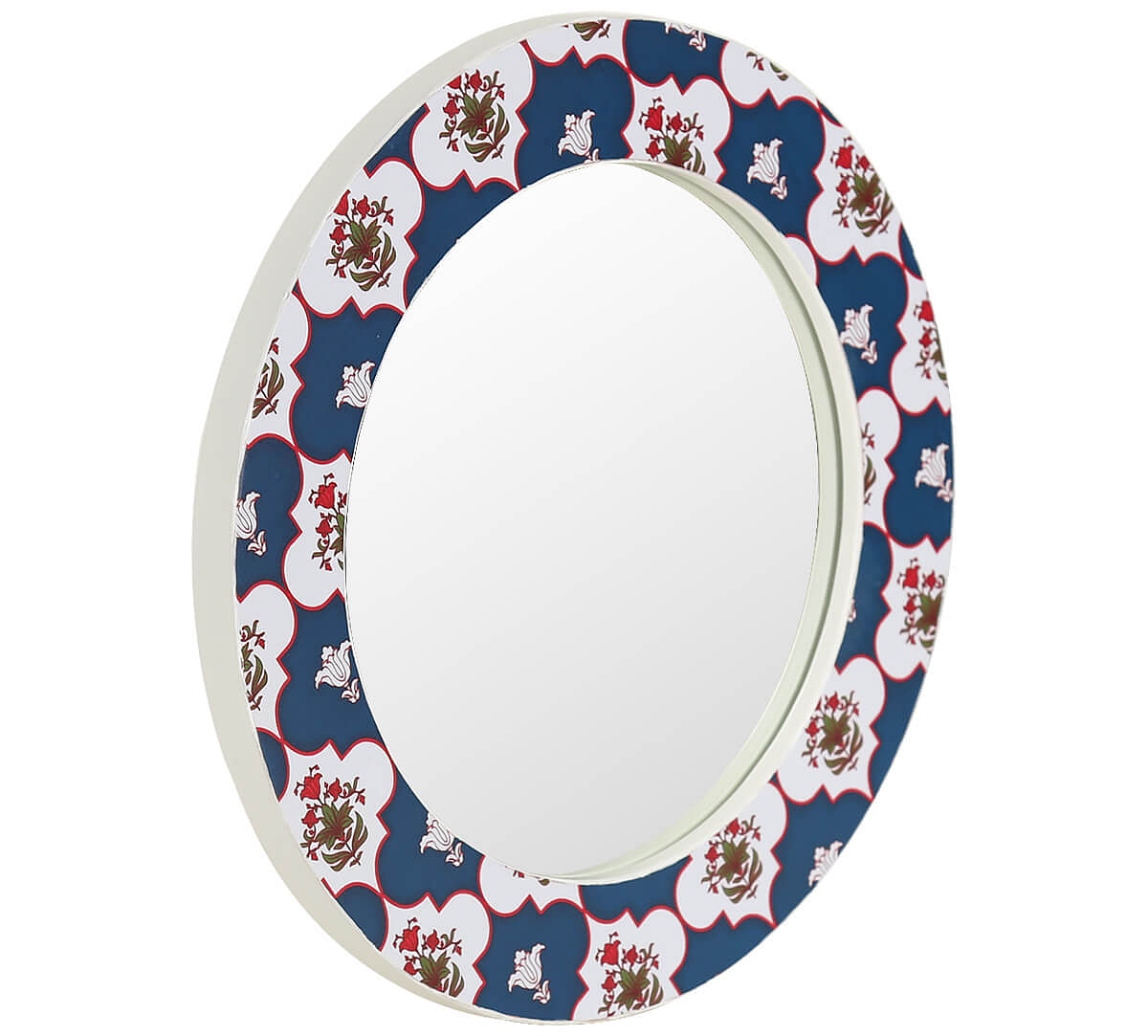 India Circus by Krsnaa Mehta Blue Lattice Treasures Wall Mirror