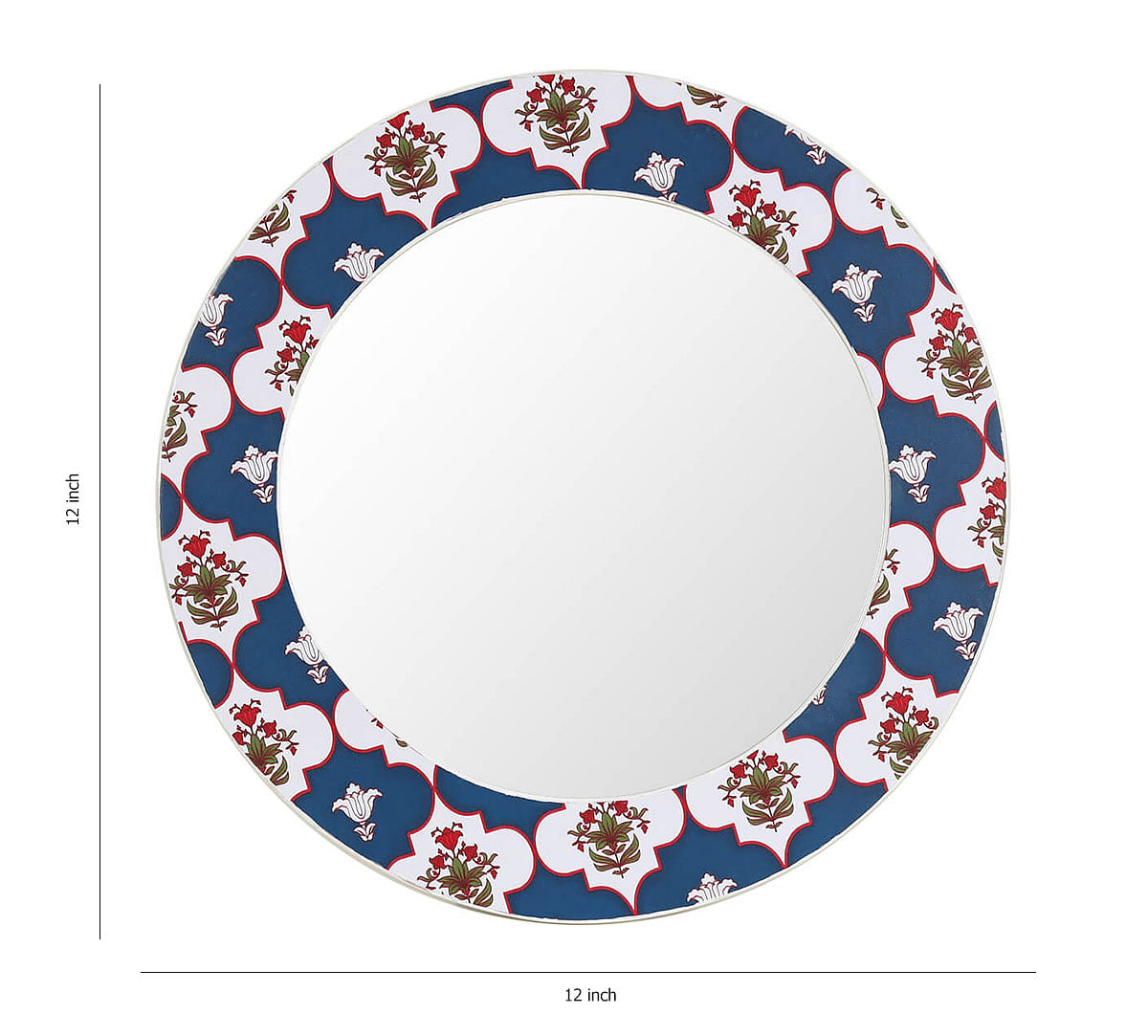 India Circus by Krsnaa Mehta Blue Lattice Treasures Wall Mirror