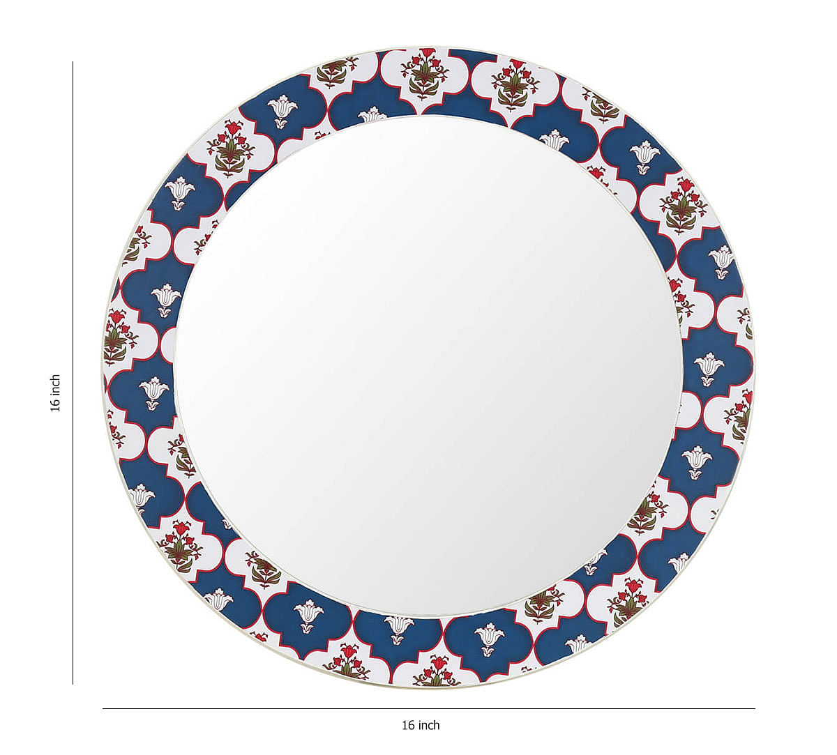 India Circus by Krsnaa Mehta Blue Lattice Treasures Wall Mirror