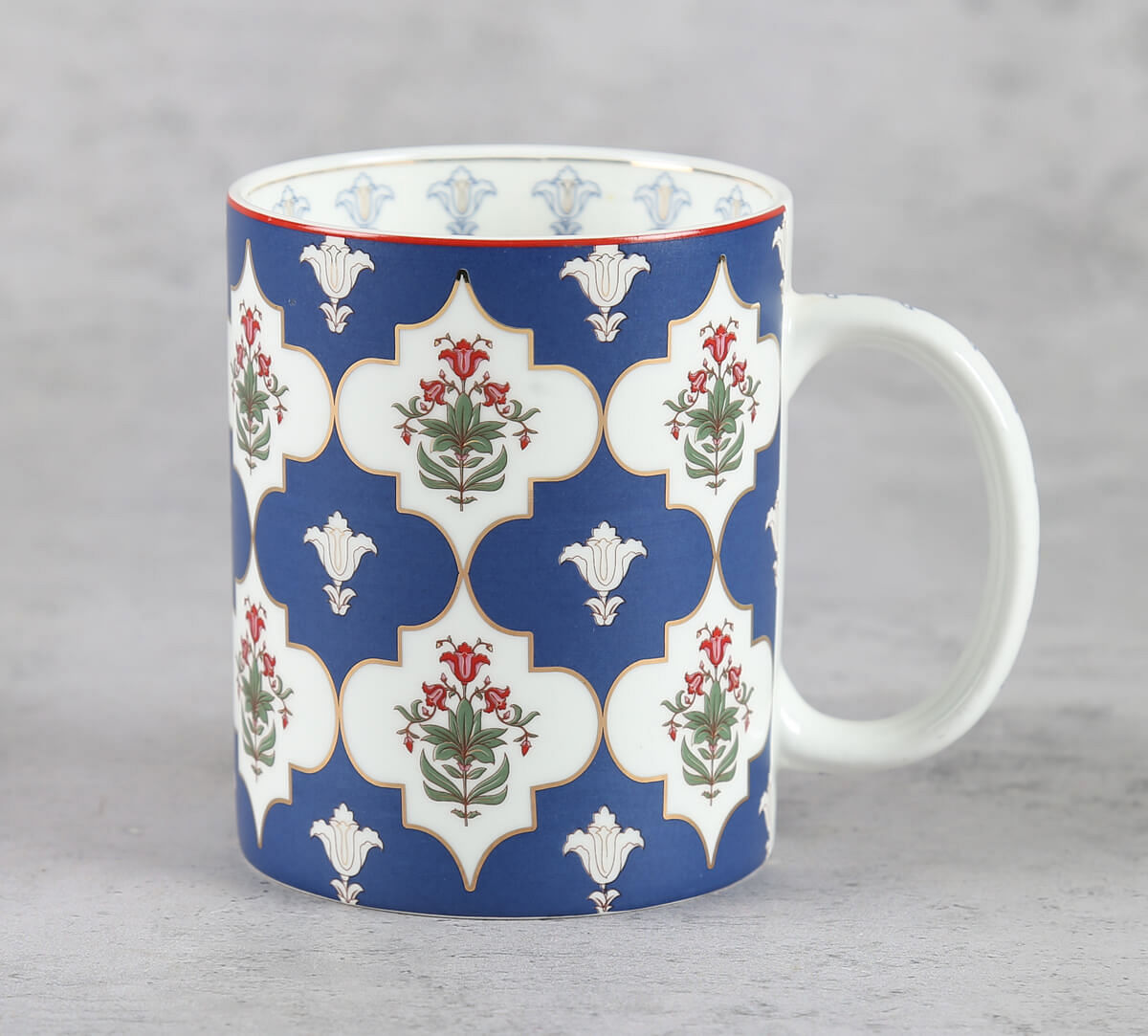 India Circus by Krsnaa Mehta Blue Lattice Treasures Mug Set of 2