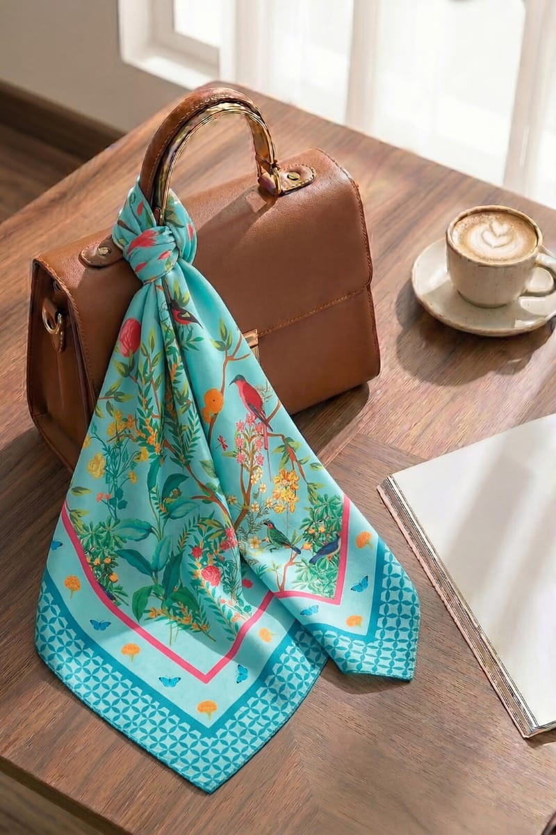 Blues and Blooms Scarf