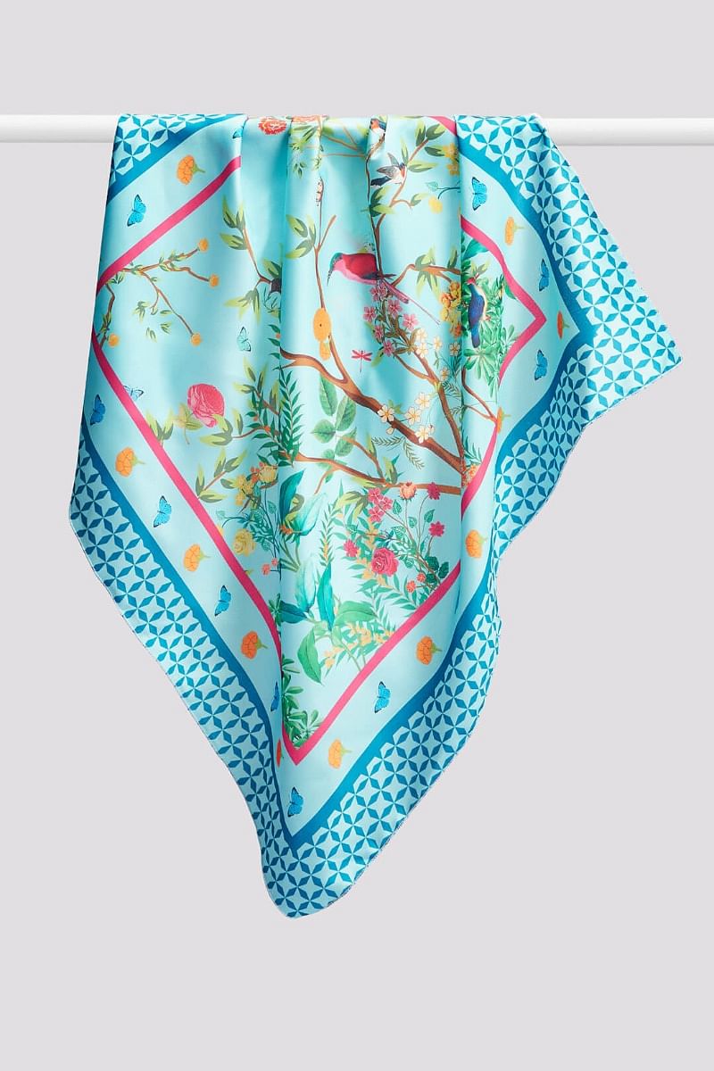 India Circus by Krsnaa Mehta Blues and Blooms Scarf