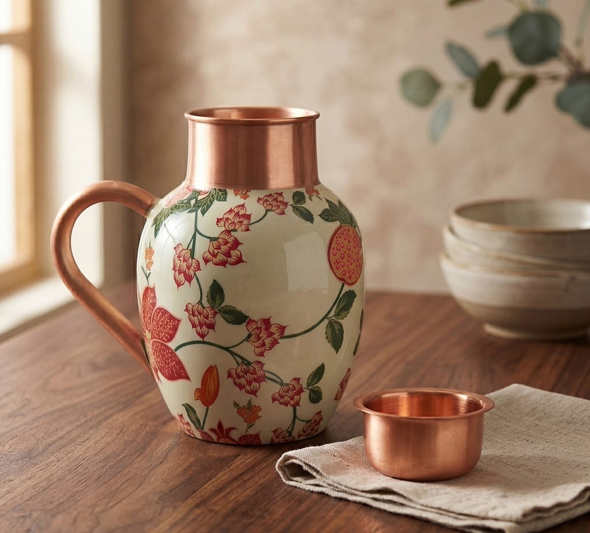 Blushed Orchard Copper Jug Set