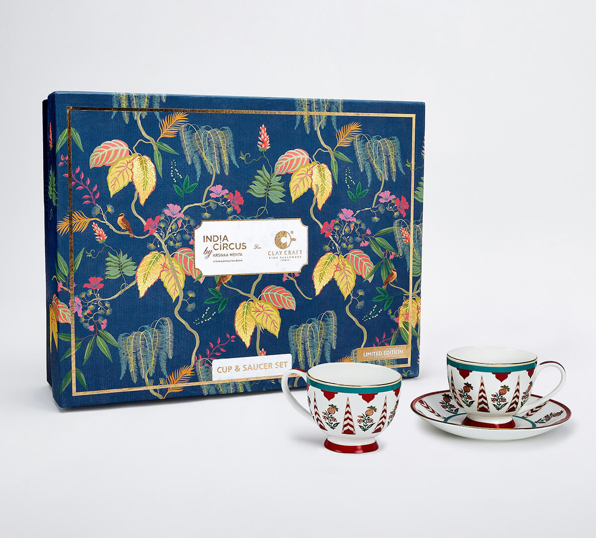 India Circus by Krsnaa Mehta Blushed Orchard Cup & Saucer Set of 6