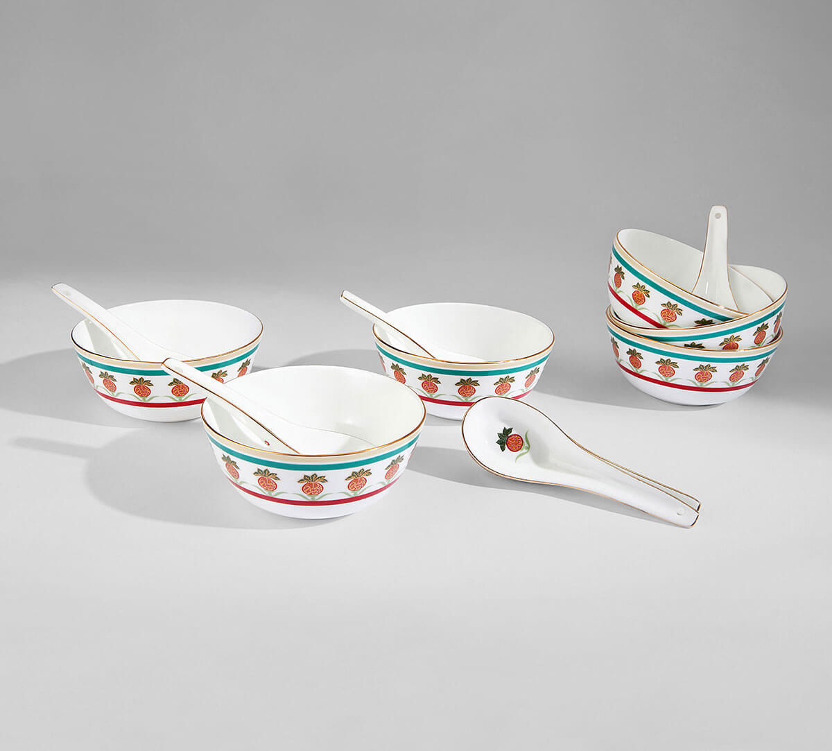 India Circus by Krsnaa Mehta Blushed Orchard Soup Bowl Set