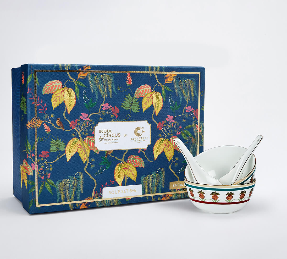 India Circus by Krsnaa Mehta Blushed Orchard Soup Bowl Set