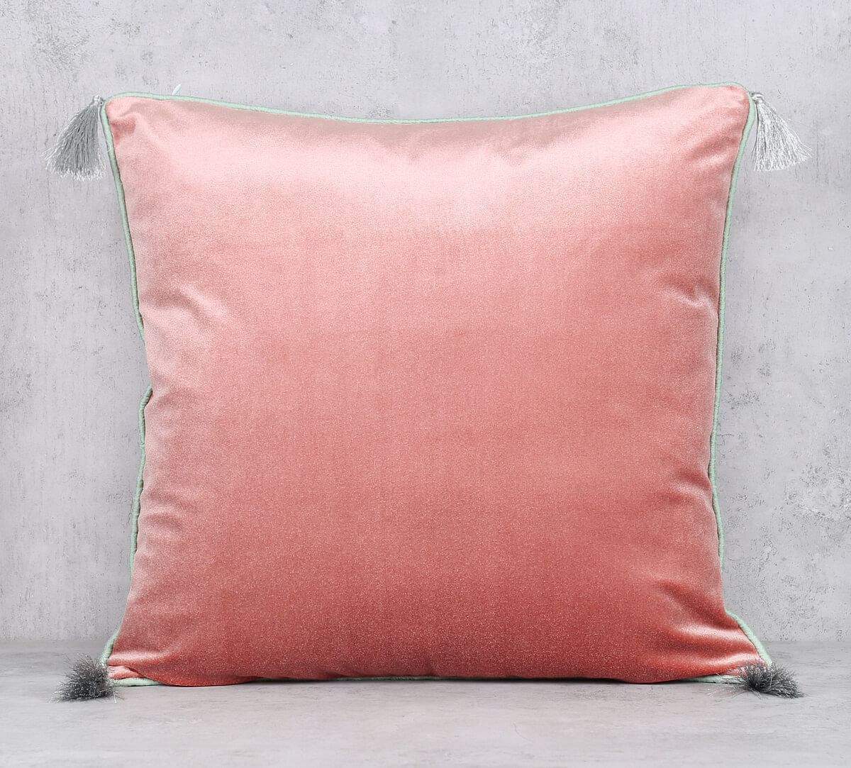 India Circus by Krsnaa Mehta Candlelight Peach Tassle Cushion Cover