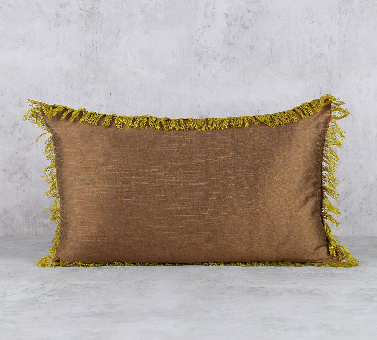 India Circus by Krsnaa Mehta Caramel Fringe Cushion Cover