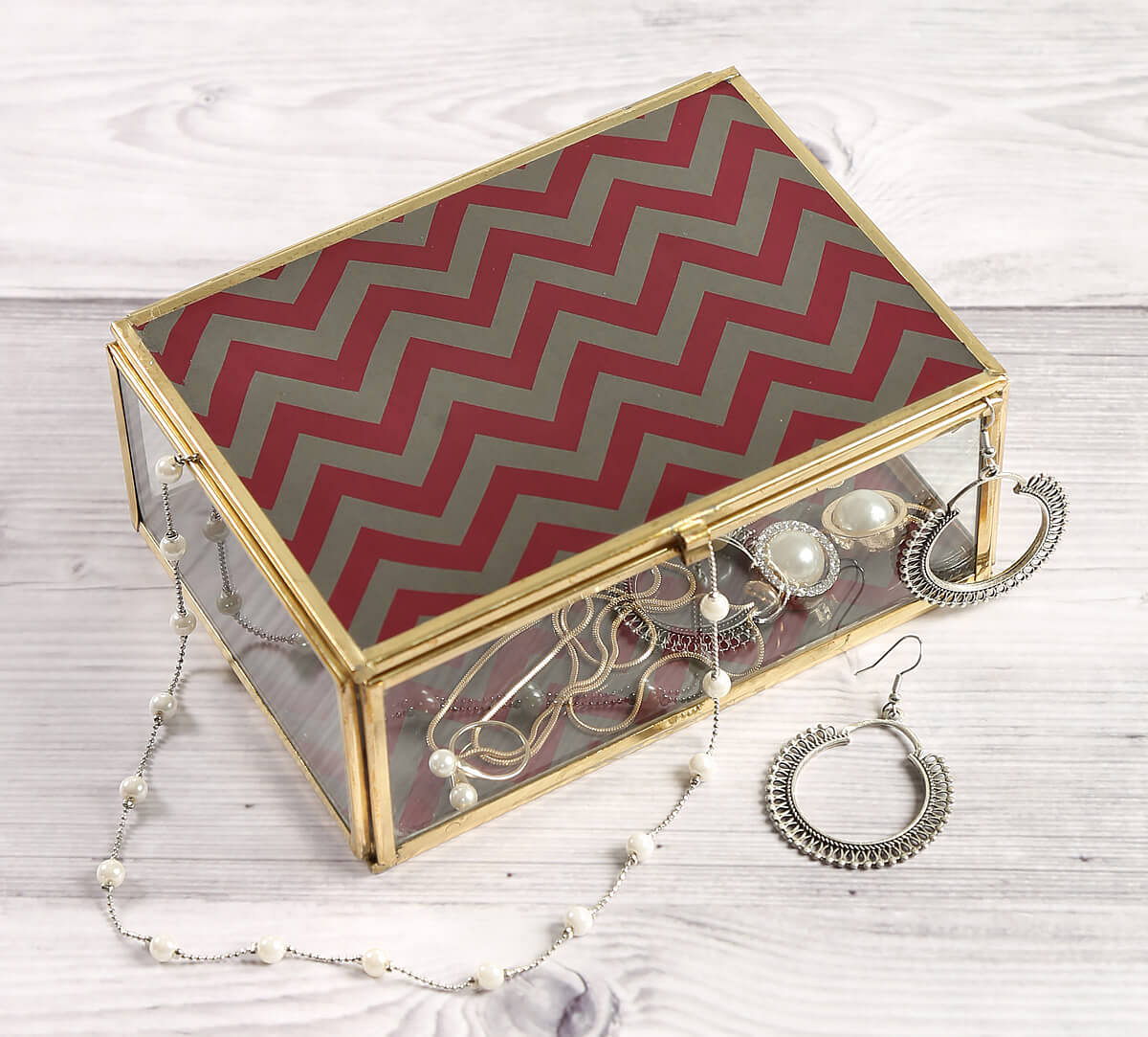 India Circus by Krsnaa Mehta Carmine Chevron Storage Box