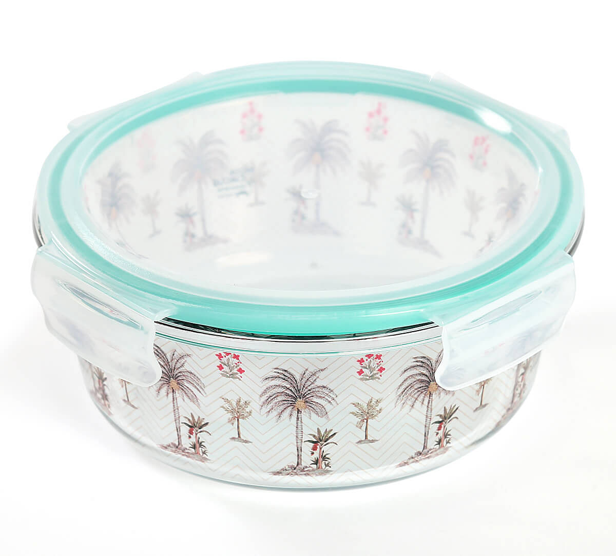 India Circus by Krsnaa Mehta Chevron Palms Glass Container Set of 3