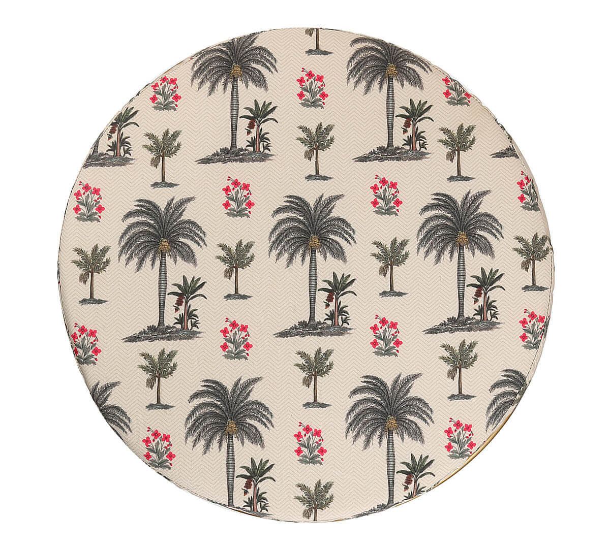 India Circus by Krsnaa Mehta Chevron Palms Iron Pouffe