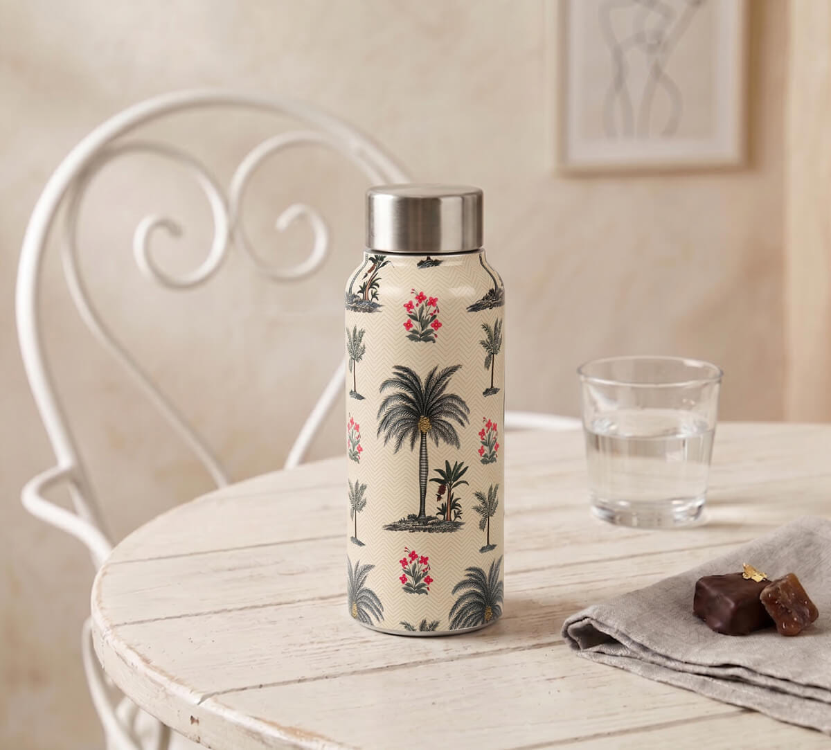 Chevron Palms Small Steel Bottle
