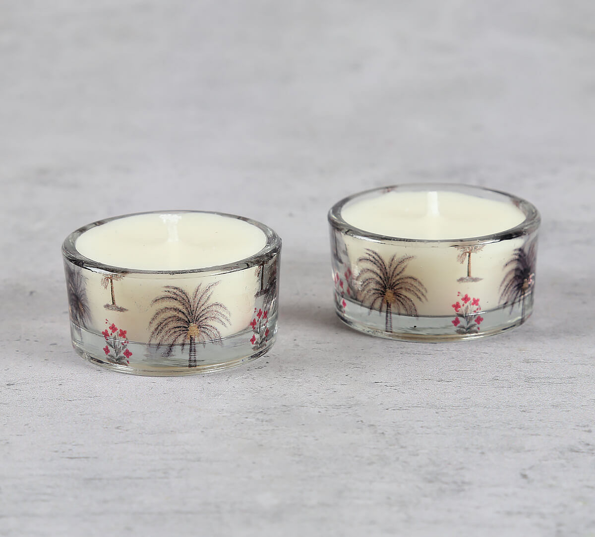 India Circus by Krsnaa Mehta Chevron Palms T Lite Candle Votive Set of 2