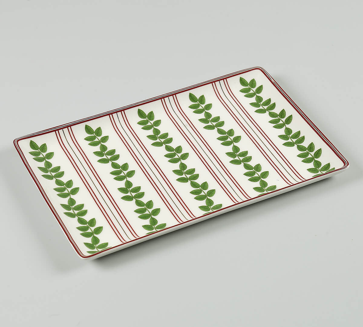 India Circus by Krsnaa Mehta Chevron Poppy Flower Large Rectangle Platter