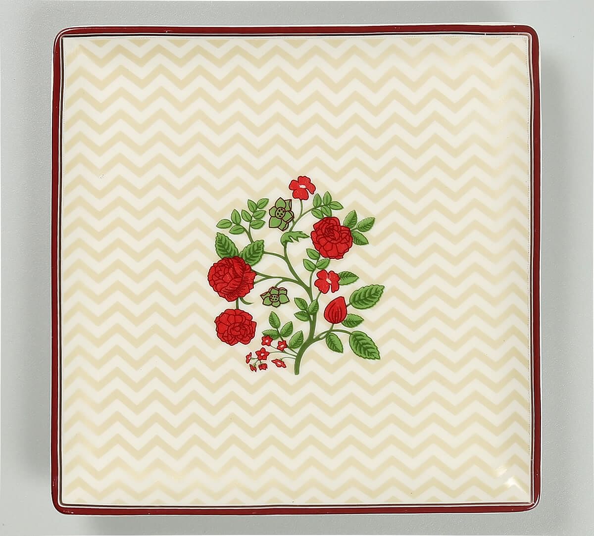 India Circus by Krsnaa Mehta Chevron Poppy Flower Small Platter