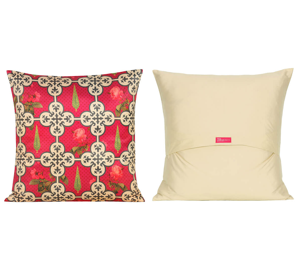 India Circus by Krsnaa Mehta Clover Knotty Satin Blend Cushion Cover Set of 5