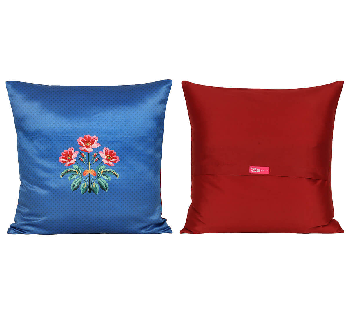 India Circus by Krsnaa Mehta Clover Knotty Satin Blend Cushion Cover Set of 5