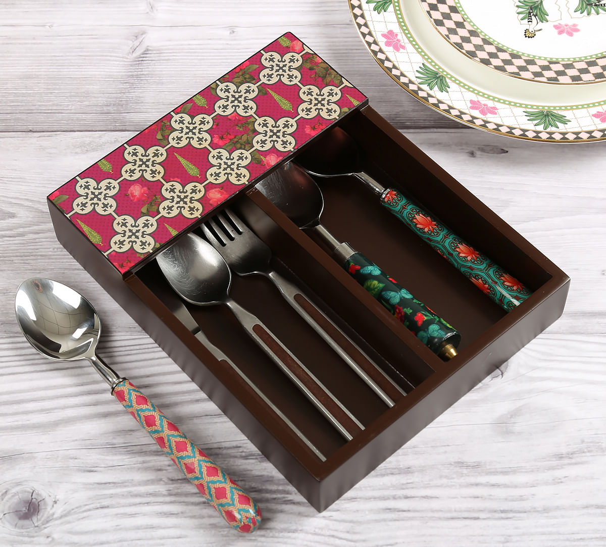 India Circus by Krsnaa Mehta Clover's Knotty Play Cutlery Tray