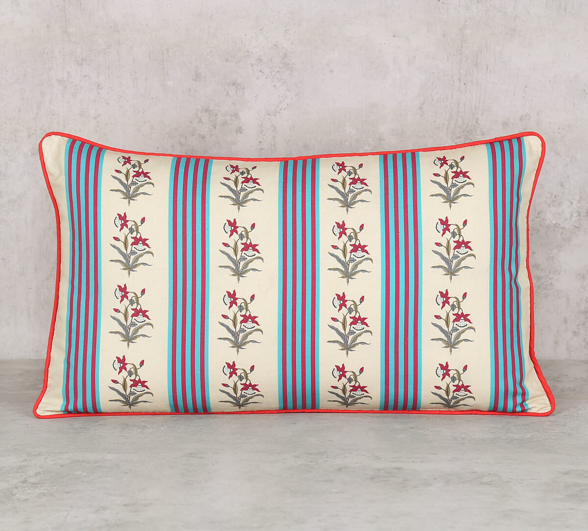 India Circus by Krsnaa Mehta Contrasting Pulchritudinous Rectangle Cotton Poplin Cushion Cover