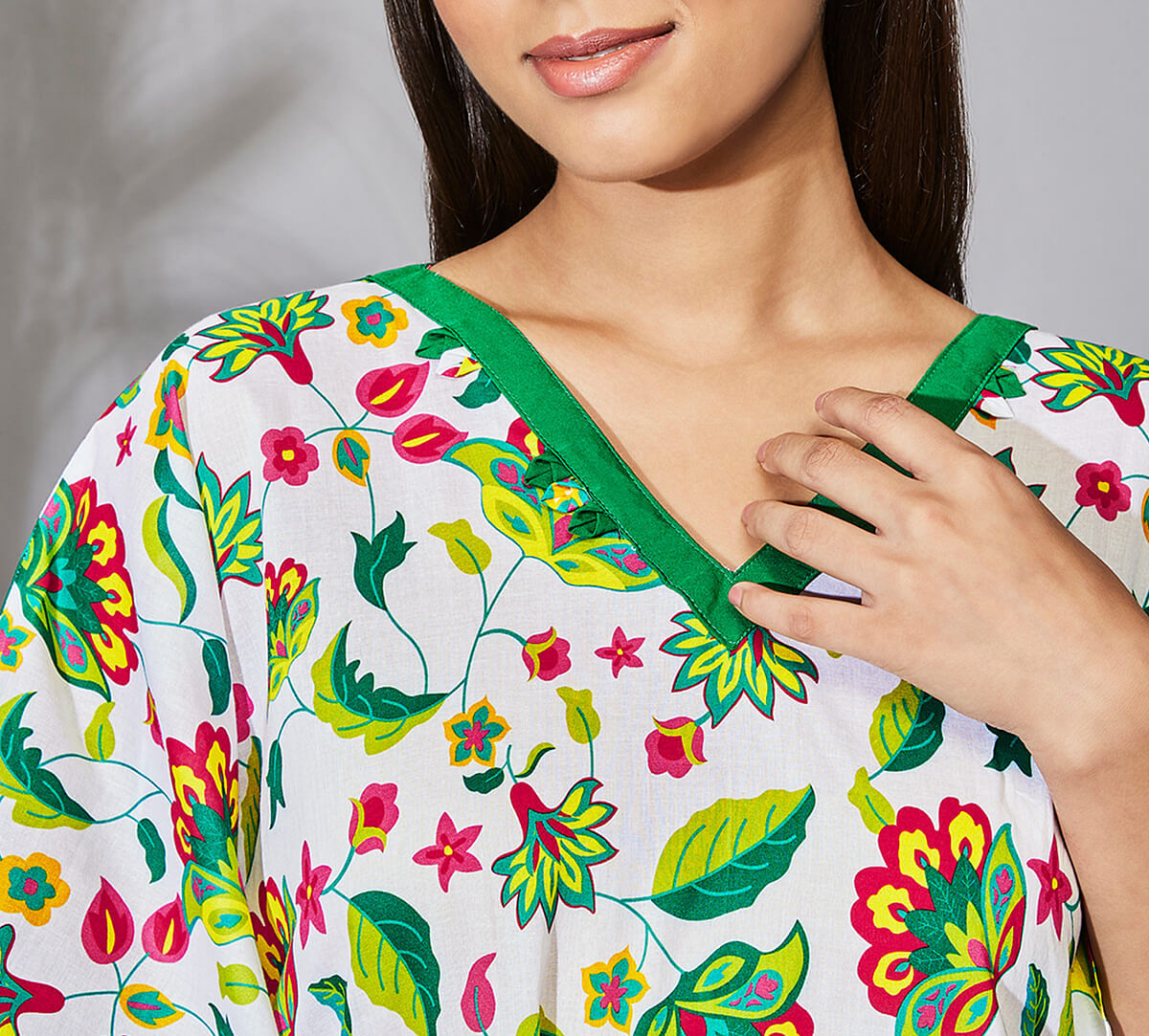 Cyanic Pop Burst Kaftan Kurti