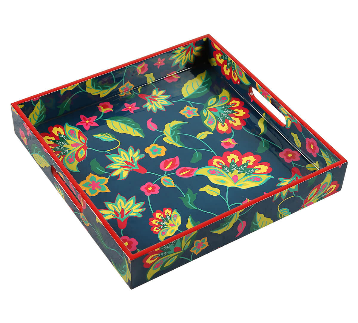 India Circus by Krsnaa Mehta Cyanic Pop Burst MDF Square Tray