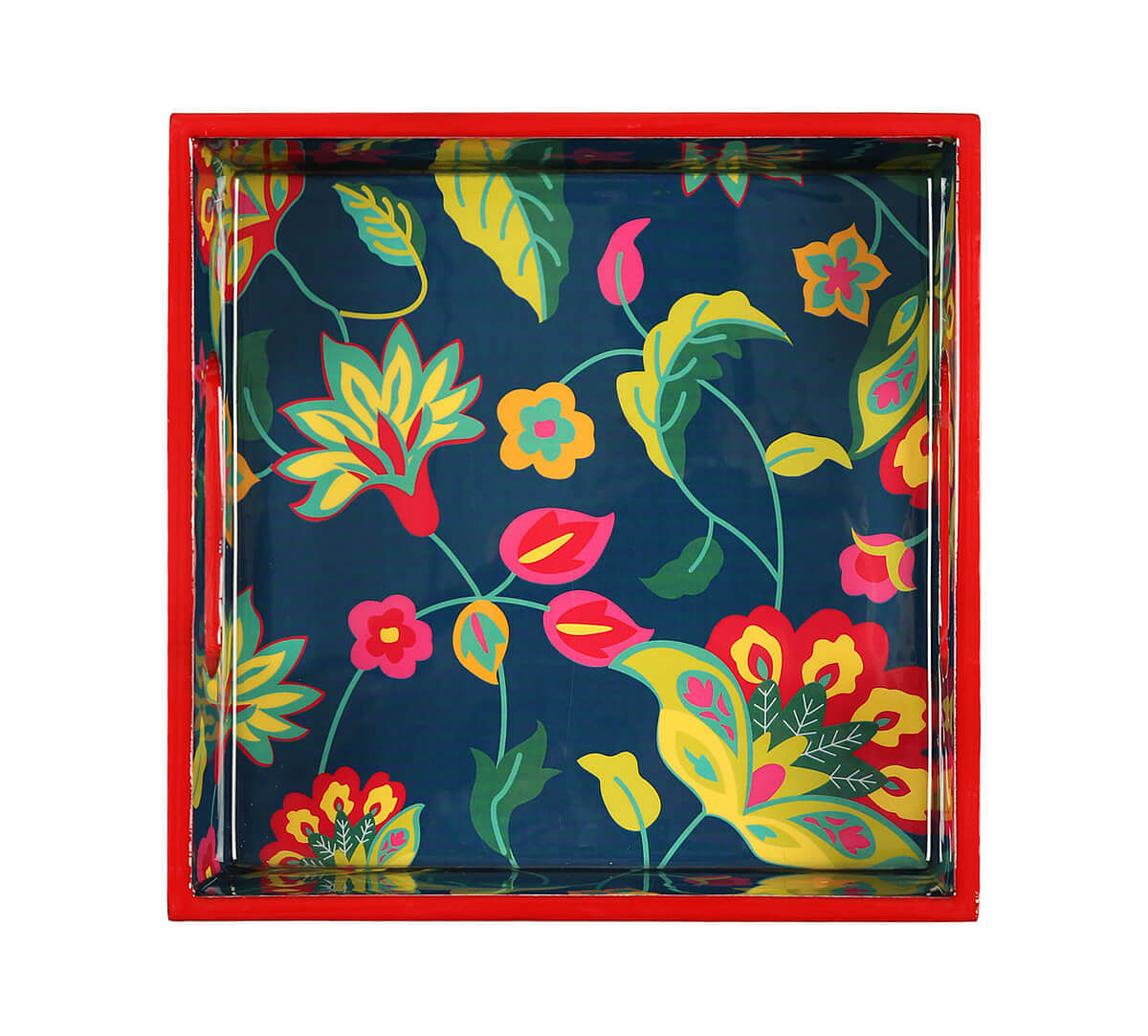 India Circus by Krsnaa Mehta Cyanic Pop Burst MDF Square Tray