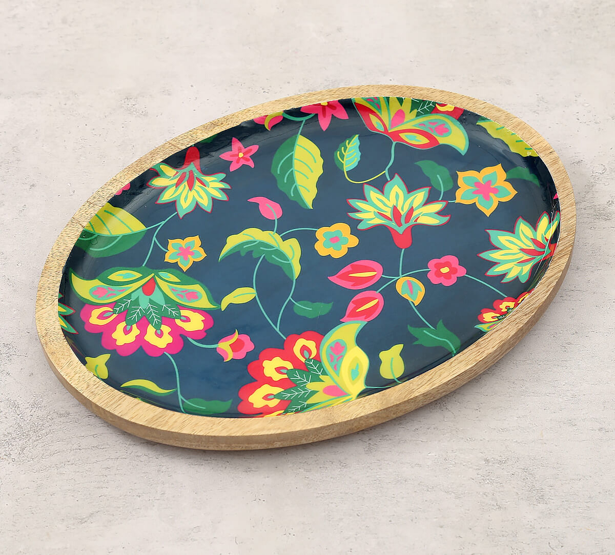 India Circus by Krsnaa Mehta Cyanic Pop Burst Oval Platter