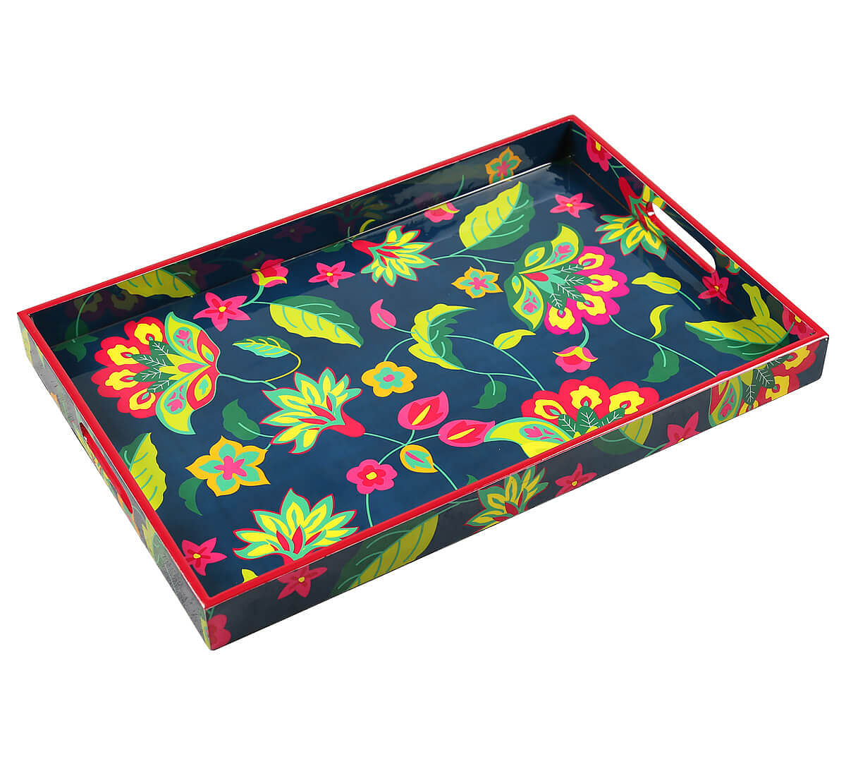 India Circus by Krsnaa Mehta Cyanic Pop Burst Rectangle Serving Tray