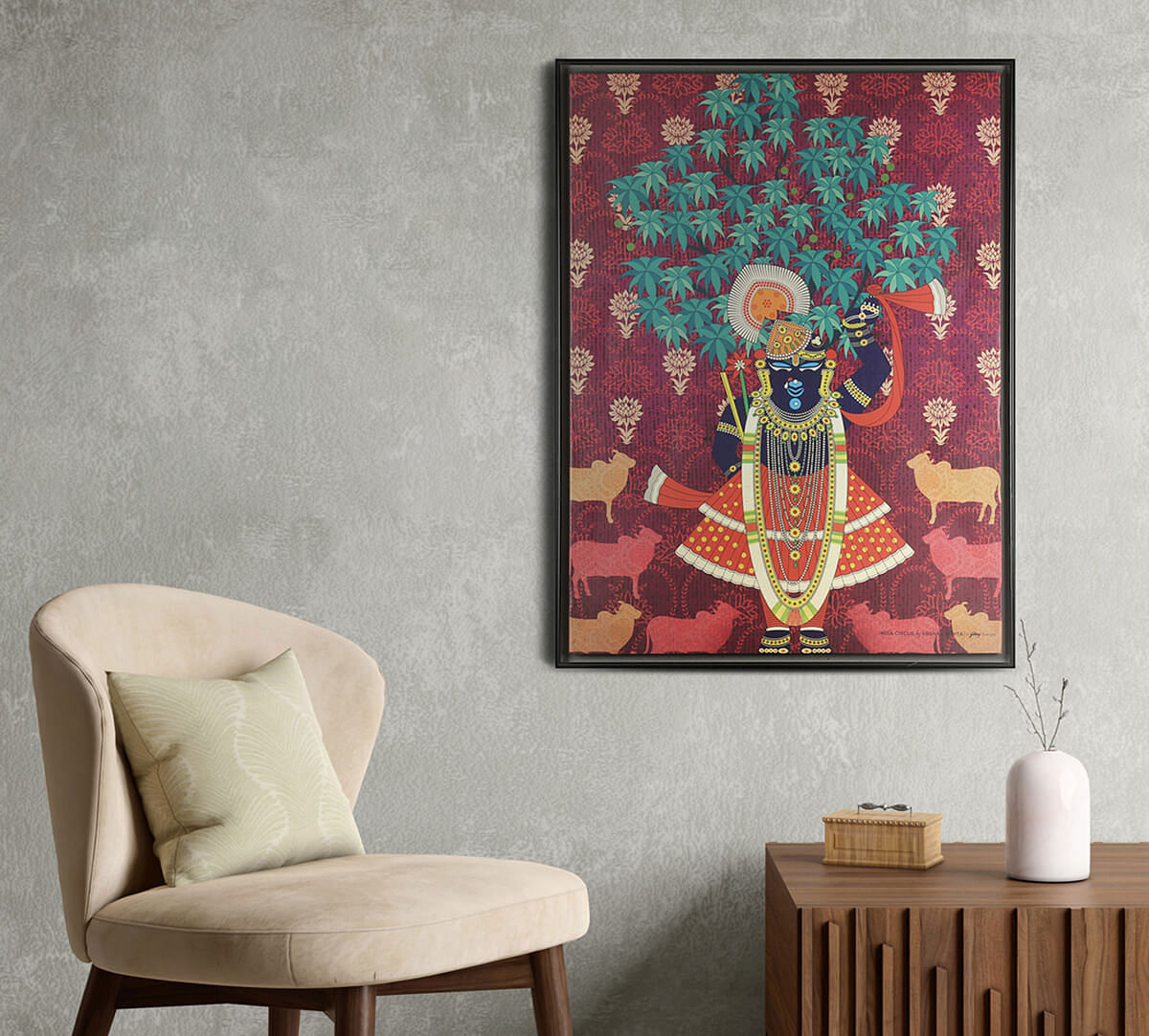 India Circus by Krsnaa Mehta Divine Harmony Floating Framed Canvas Wall Art