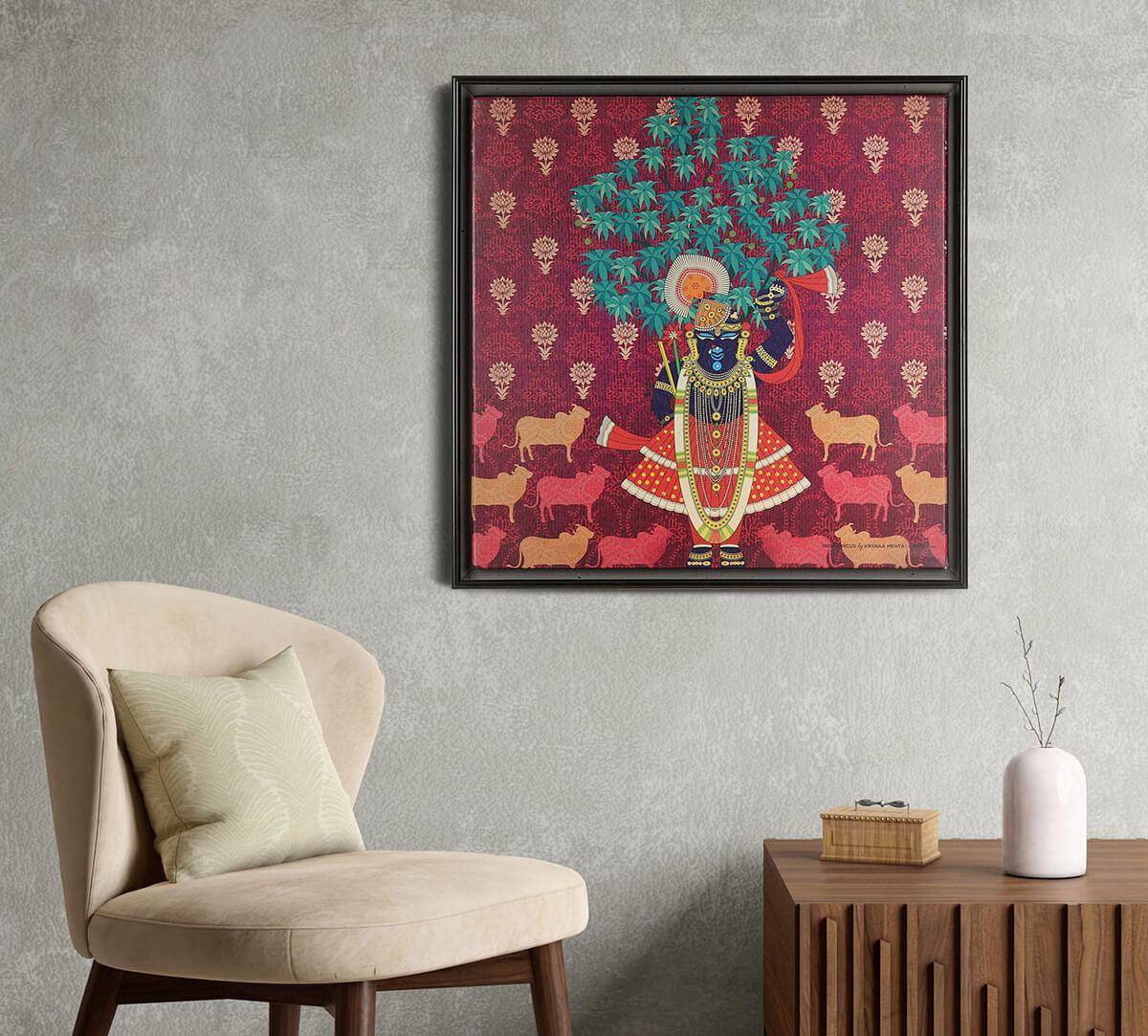 India Circus by Krsnaa Mehta Divine Harmony Floating Framed Canvas Wall Art