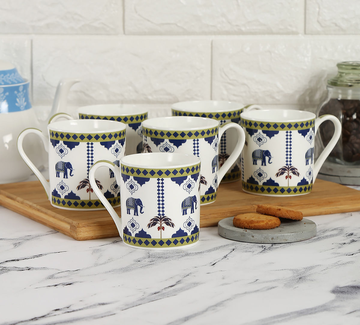 India Circus by Krsnaa Mehta Earthy Symmetry Espresso Mug Set of 6