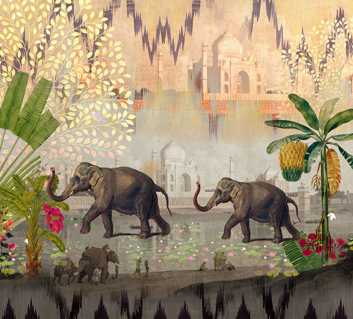 India Circus by Krsnaa Mehta Elephants of Mathura Wallpaper