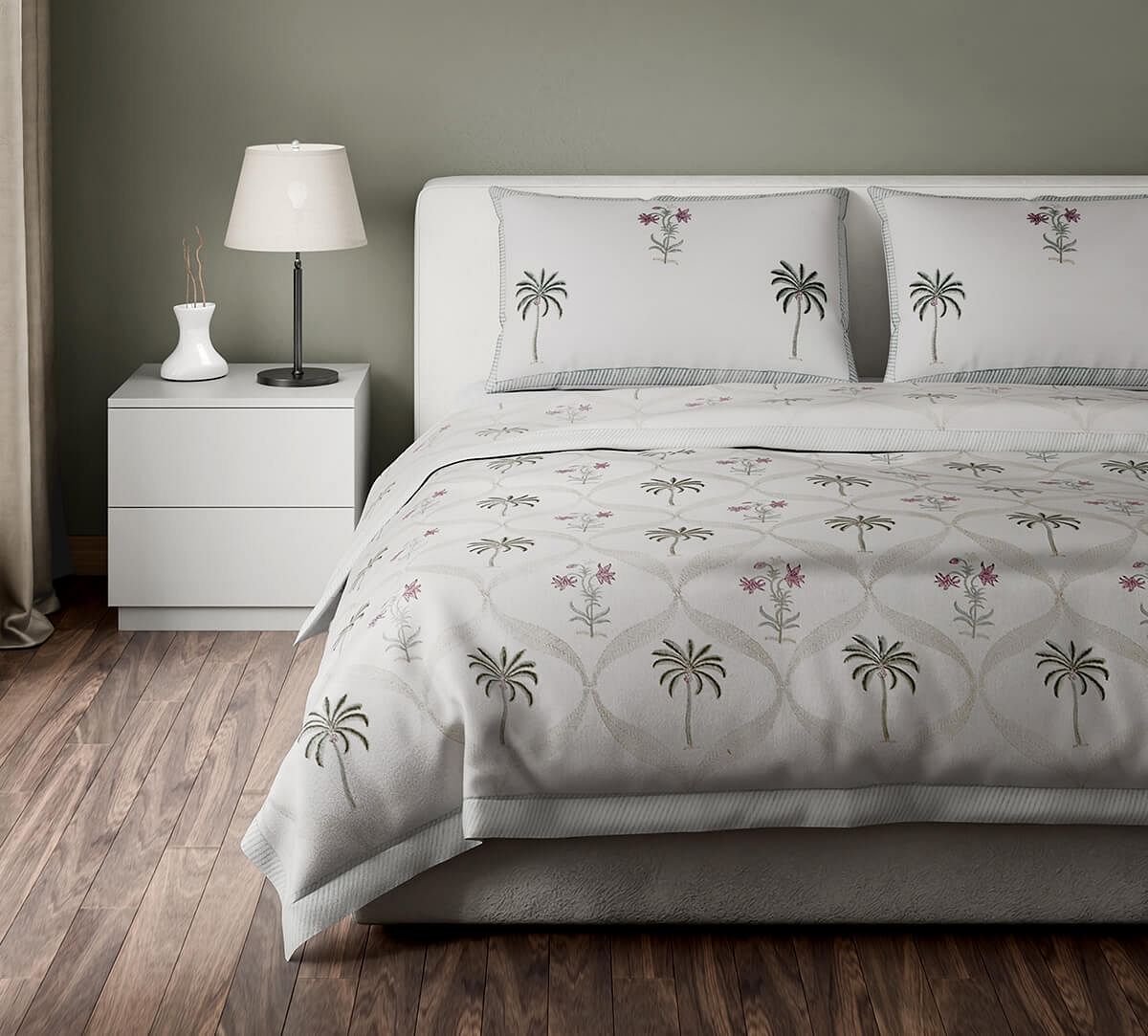 Elysian Palms Waffle Bed Cover Set