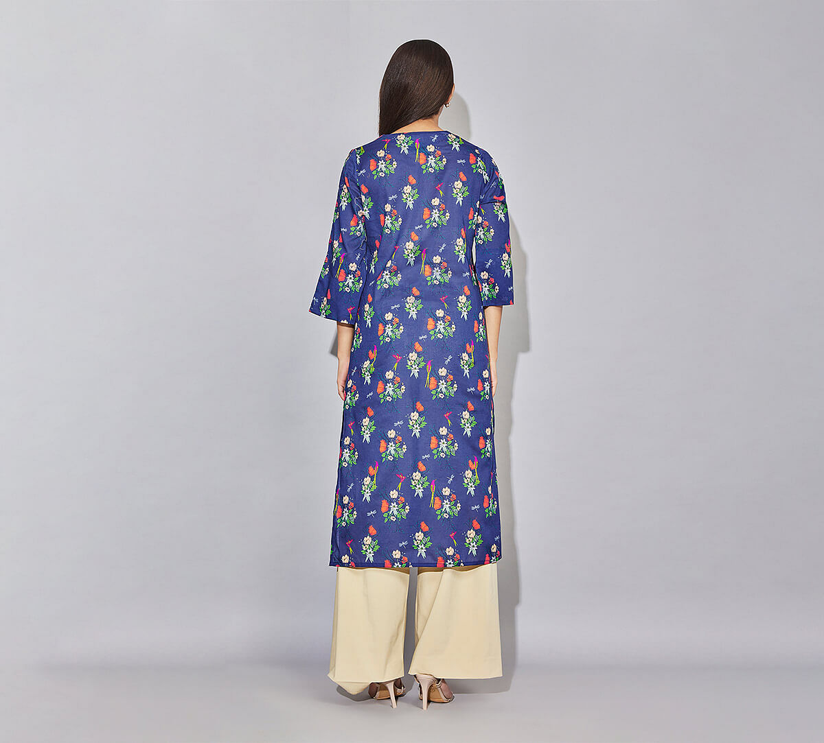 India Circus by Krsnaa Mehta Floral Fascination Kaftan Kurti Long
