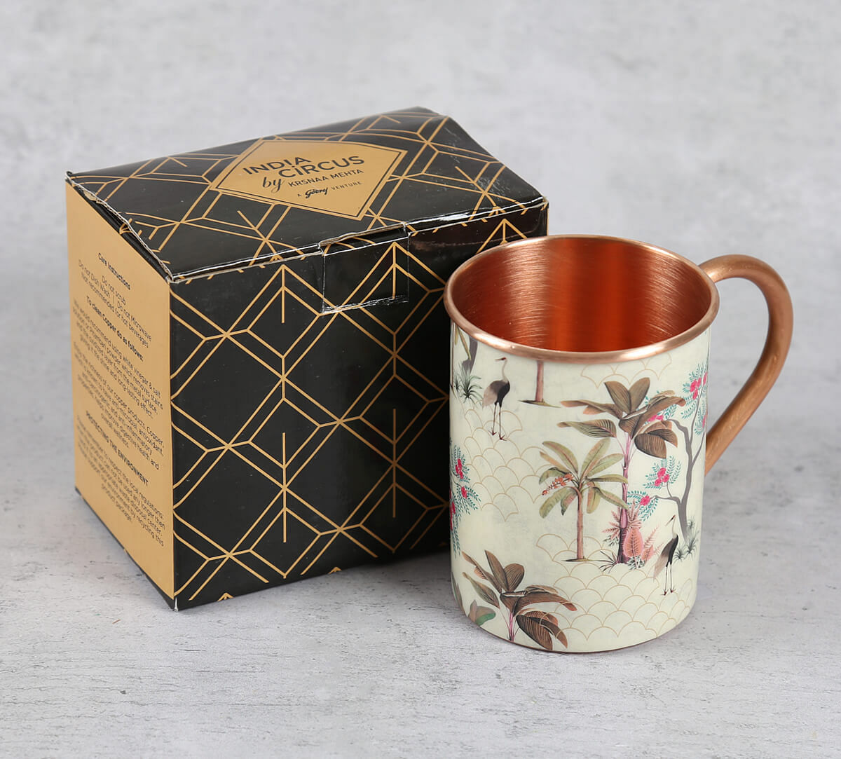 India Circus by Krsnaa Mehta Floral Flock Copper Mug