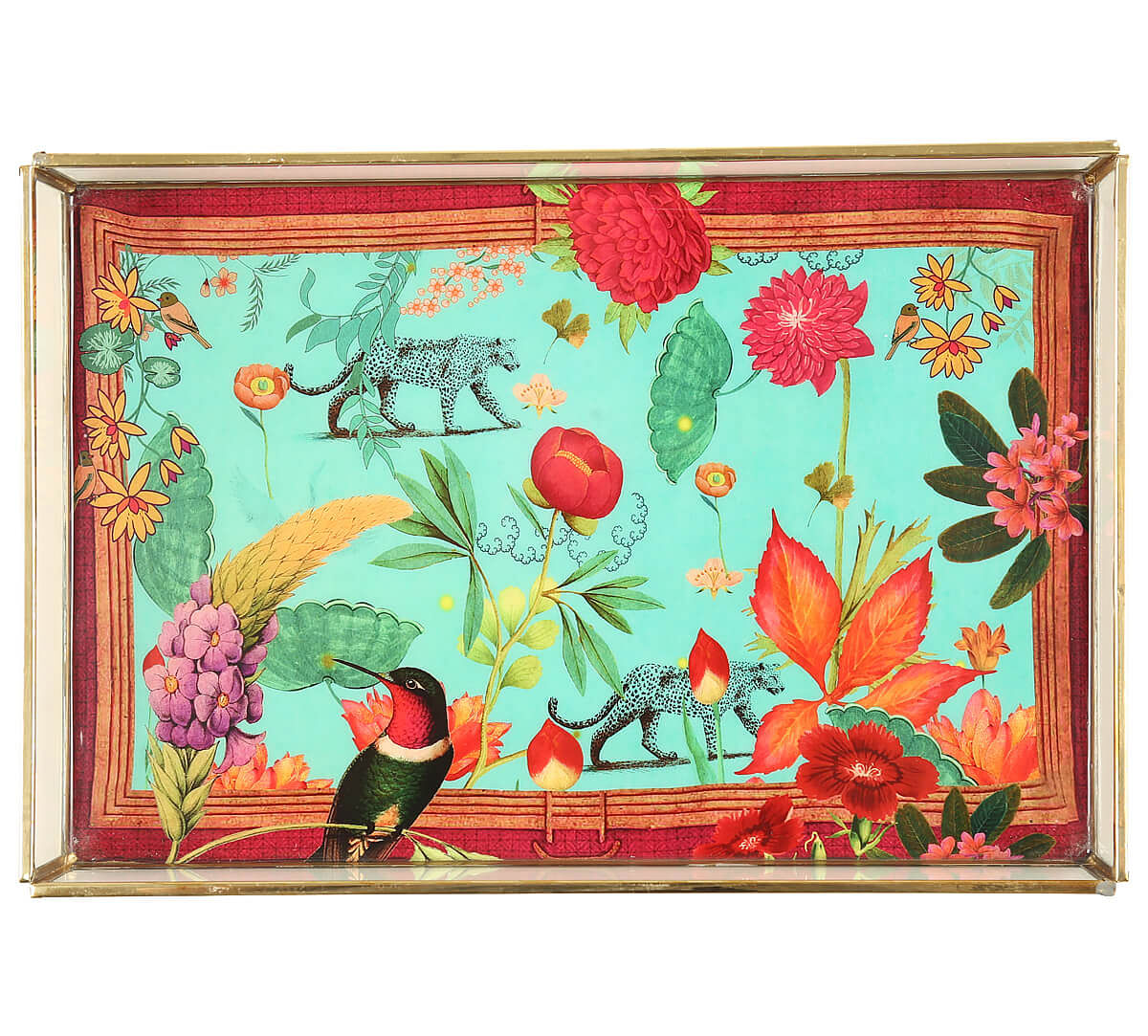India Circus by Krsnaa Mehta Floral Kingdom Paradise Rectangle Tray