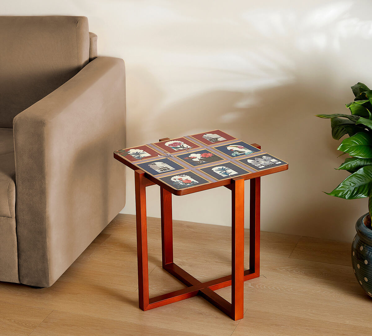 India Circus by Krsnaa Mehta Fluttering Blooms Square Table