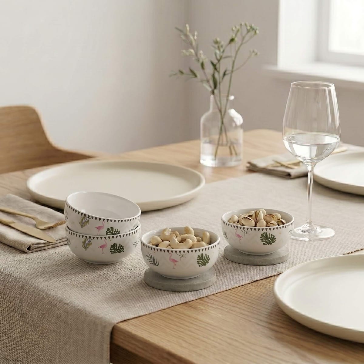 Foraging Flamingo Katori Set of 4