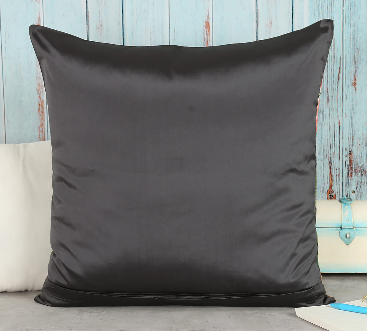 India Circus by Krsnaa Mehta Frolic Mist Blended Taf Silk Cushion Cover