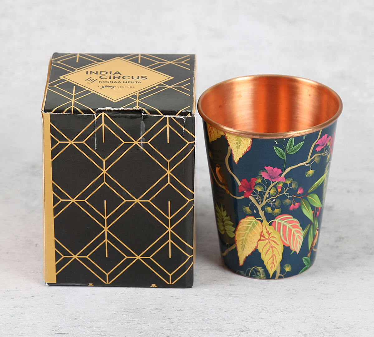 India Circus by Krsnaa Mehta Fronds and Florets Copper Tumbler Big