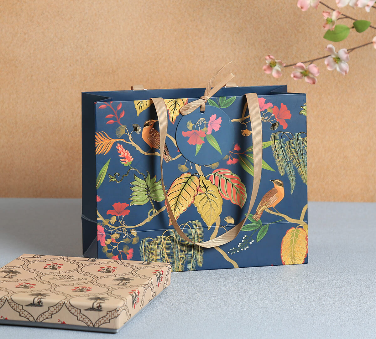 India Circus by Krsnaa Mehta Fronds and Florets Small Gift Bag Set of 5