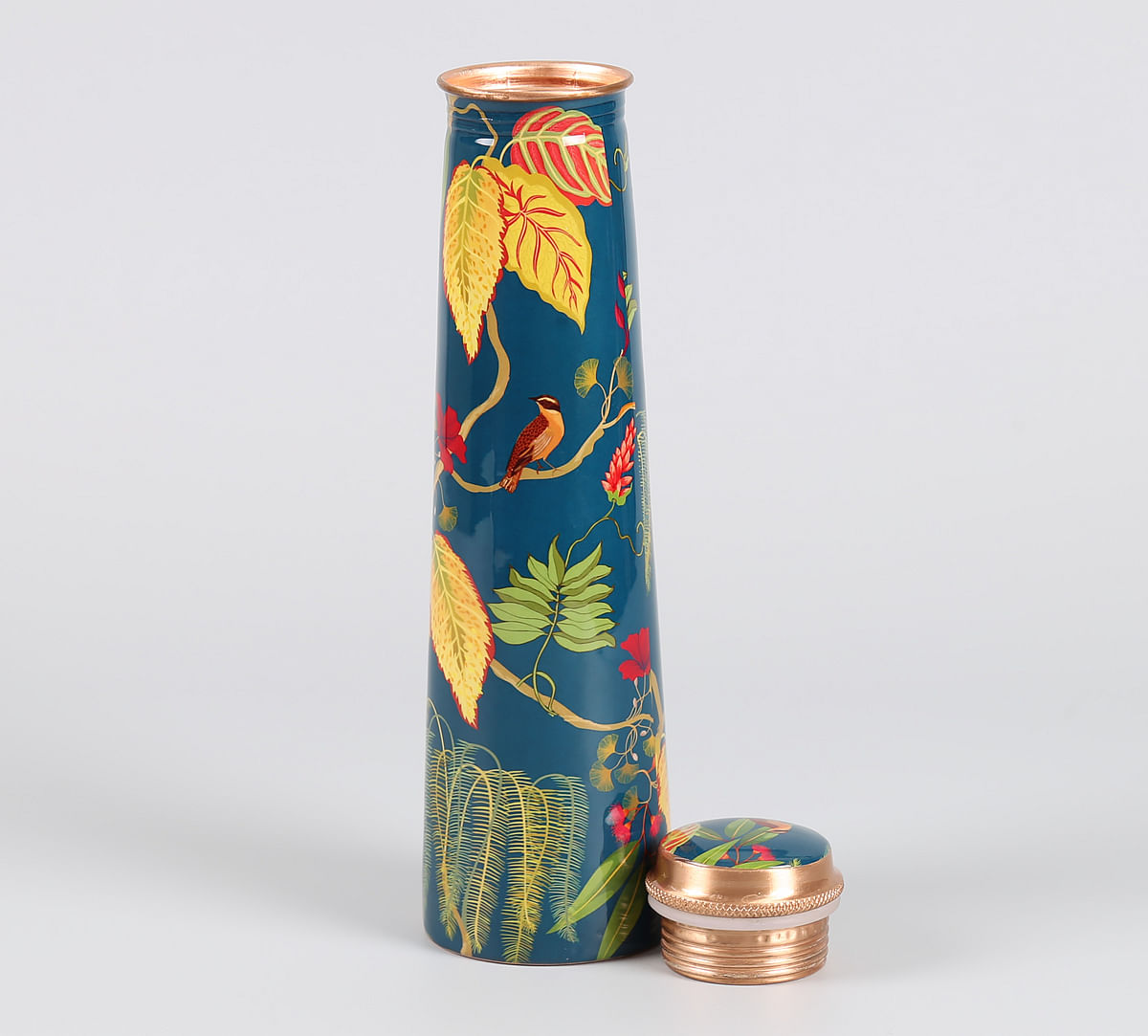 India Circus by Krsnaa Mehta Fronds and Florets Tapered Copper Bottle