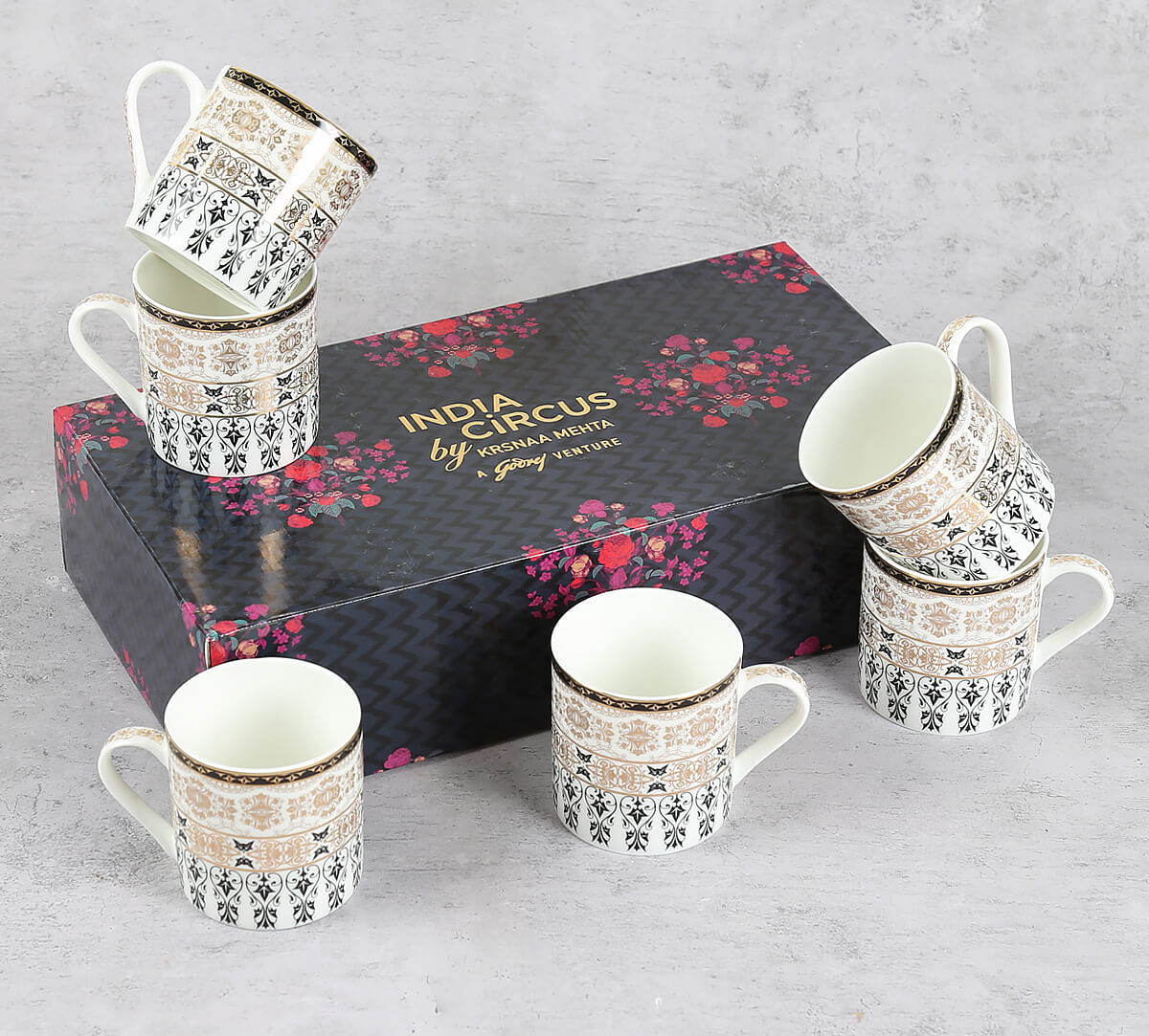 India Circus by Krsnaa Mehta Garden Gallery Mug Set of 6