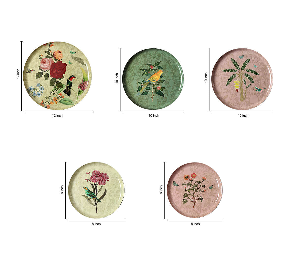 India Circus by Krsnaa Mehta Gardens of Eden Wall Decor Plates Set of 5