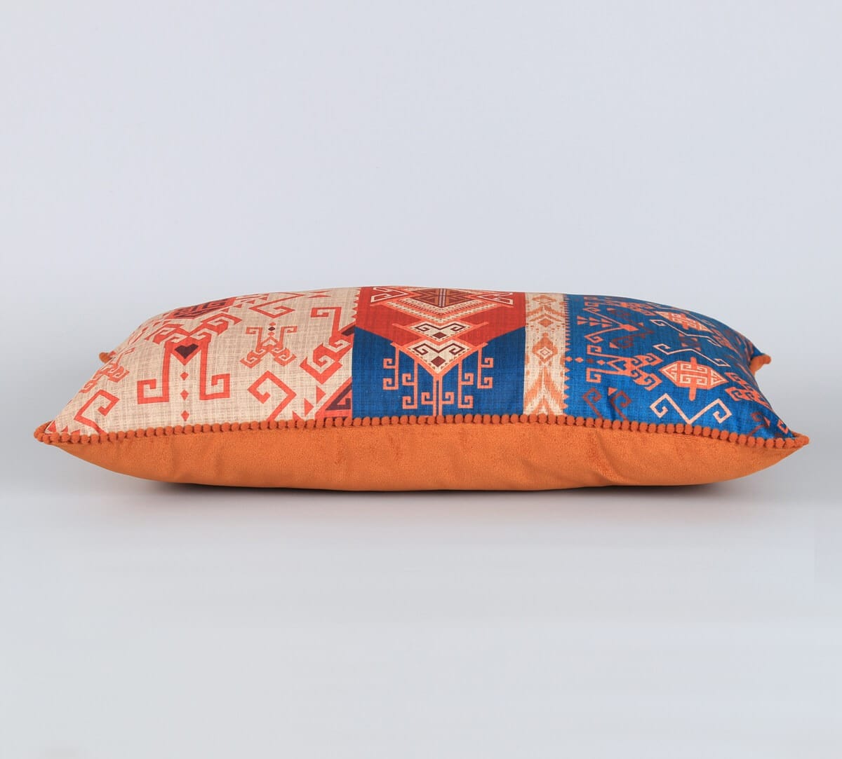 Geometrical Blues Micro Velvet Cushion Cover