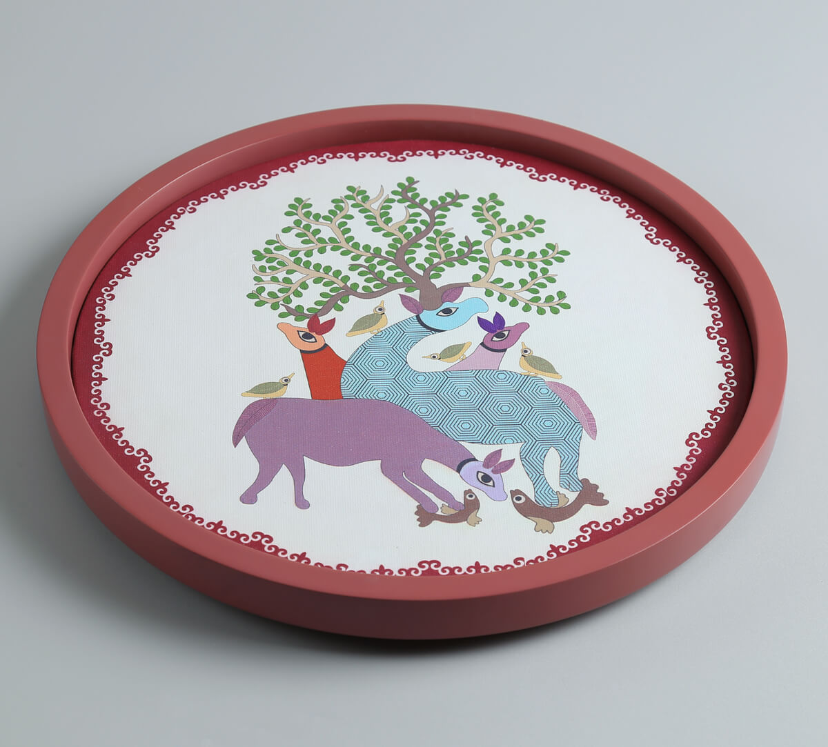 India Circus by Krsnaa Mehta Gond Bovines Wall Deco Plate