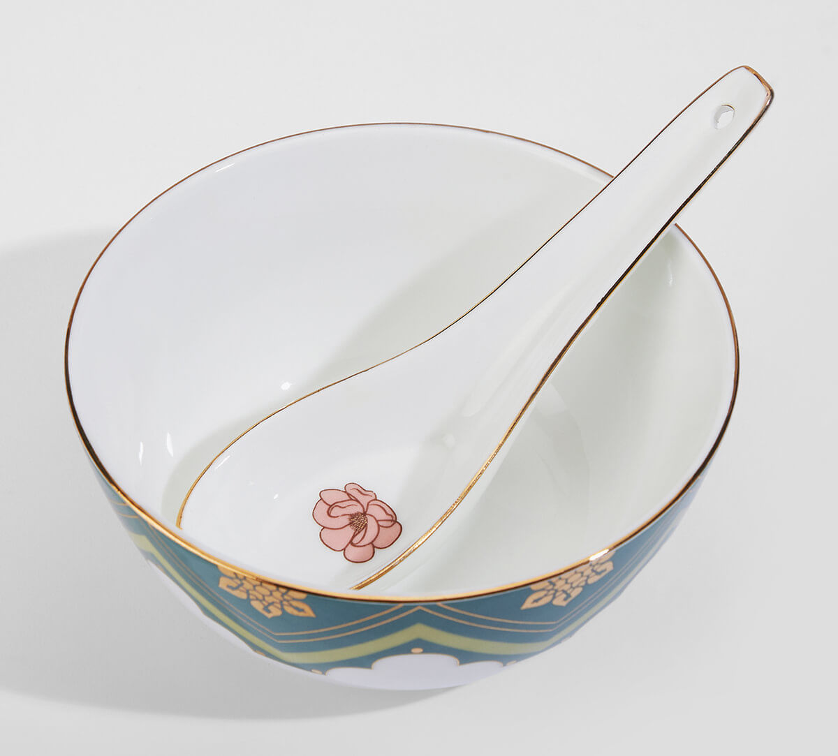 India Circus by Krsnaa Mehta Grandeur Greens Soup Bowl Set