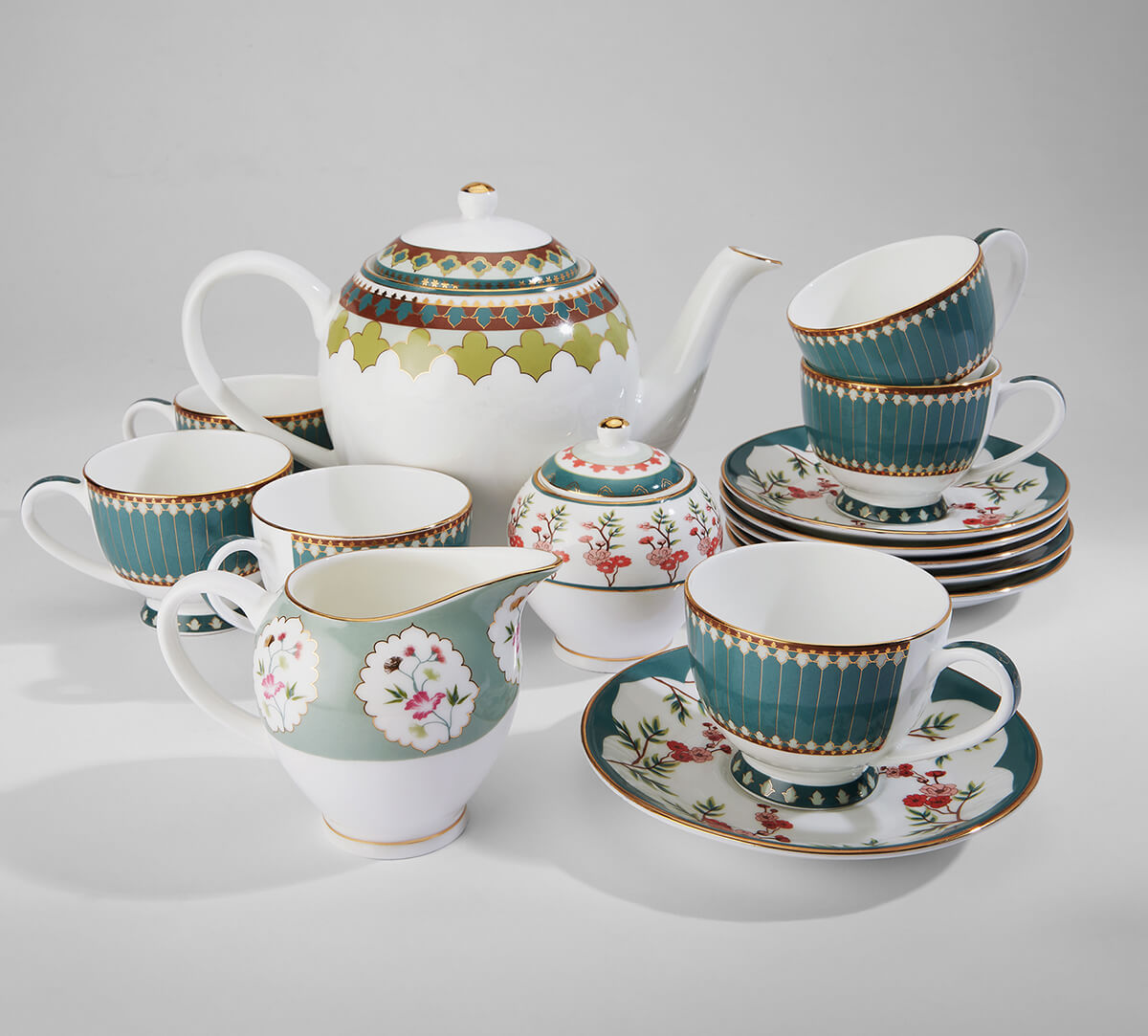 India Circus by Krsnaa Mehta Grandeur Greens Tea Set