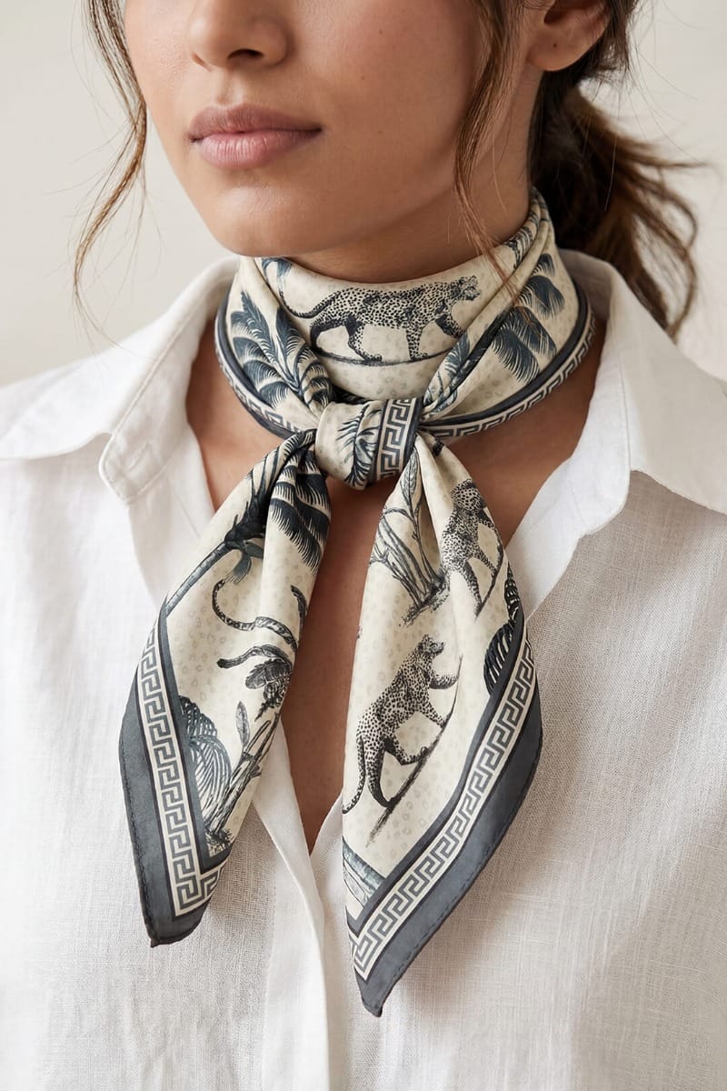 Grayscale Safari Scarf