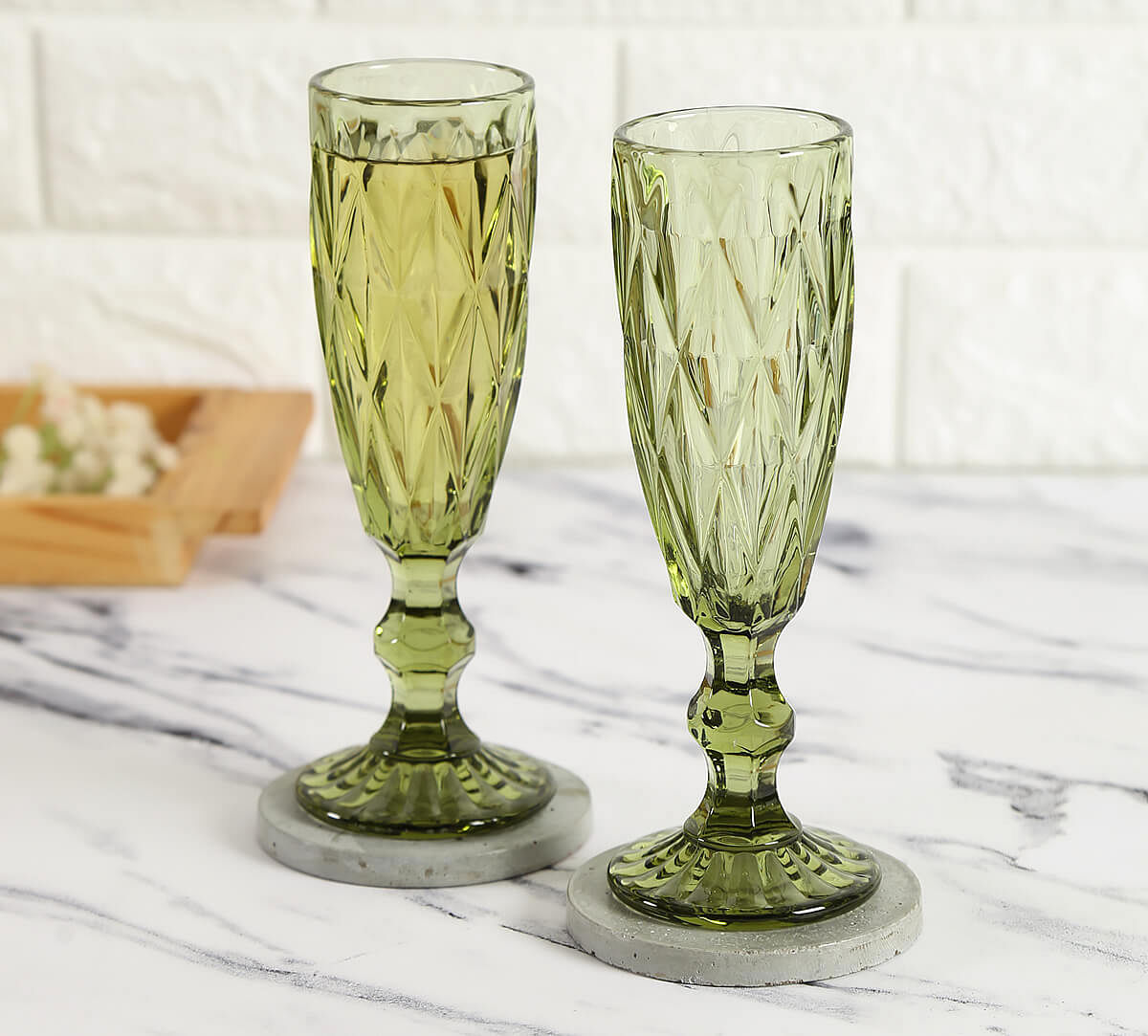 India Circus by Krsnaa Mehta Green Champagne Glass